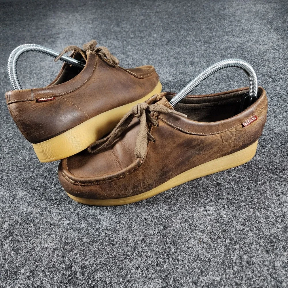 Clarks Padmora Wallabee Oxfords Women 8.5 Brown Leather Lace Up Loafers